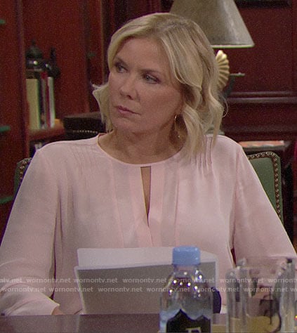 Brooke’s pink keyhole blouse on The Bold and the Beautiful