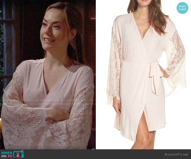 Chelsea28 Love Struck Lace Trim Wrap worn by Hope Logan (Annika Noelle) on The Bold and the Beautiful