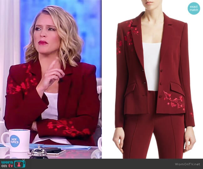 WornOnTV: Sara’s red floral embroidered blazer on The View | Sara ...