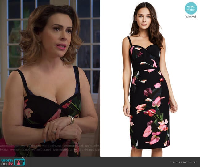 Daria Dress by Black Halo worn by Coralee Armstrong (Alyssa Milano) on Insatiable