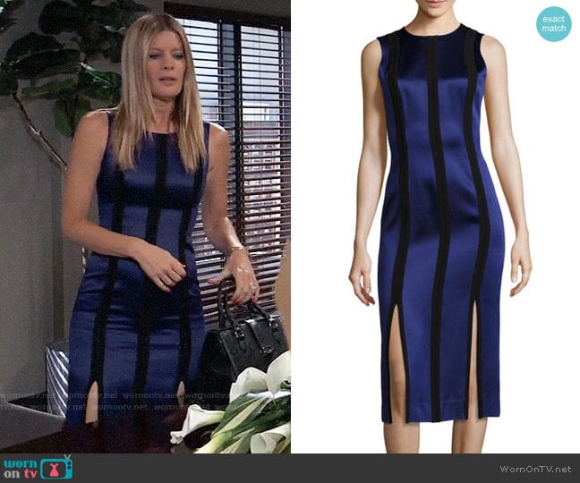 Diane von Furstenberg Sleeveless Tailored Paneled Sheath Dress worn by Nina Reeves (Michelle Stafford) on General Hospital