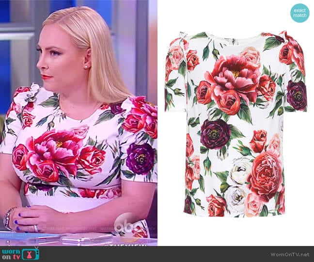 Floral Crepe Top by Dolce & Gabbana worn by Meghan McCain on The View