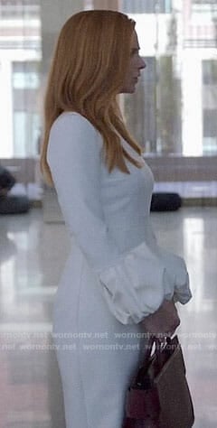 Donna's white ruffled sleeve dress on Suits