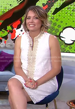 Dylan’s white embroidered shift dress on Today