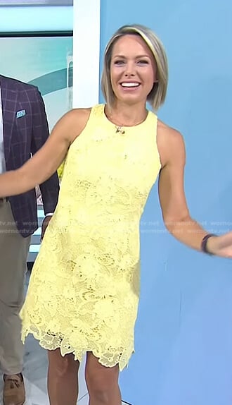 Dylan’s yellow sleeveless lace dress on Today