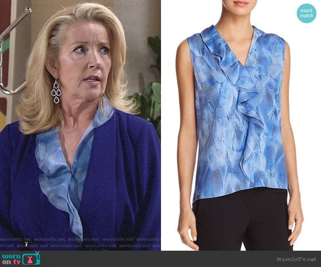 Elie Tahari Ardeena Blouse worn by Nikki Reed Newman (Melody Thomas-Scott) on The Young and the Restless