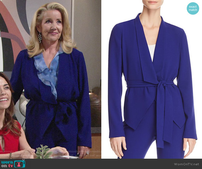 Elie Tahari Jenn Tie Waist Jacket worn by Nikki Reed Newman (Melody Thomas-Scott) on The Young and the Restless