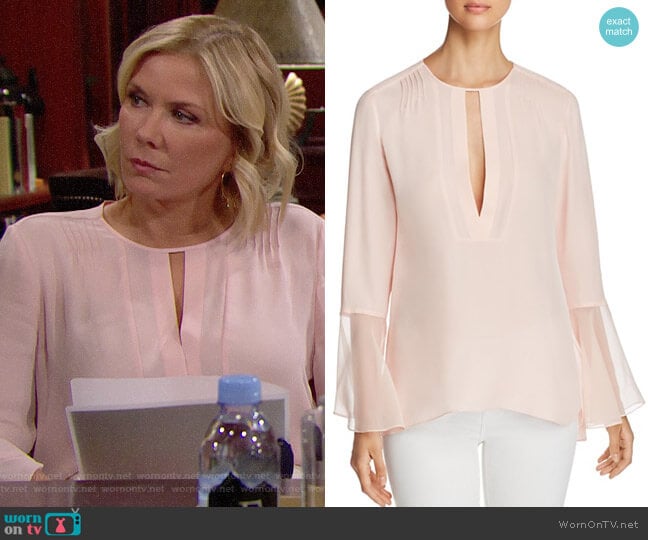 Elie Tahari Owen Blouse worn by Brooke Logan (Katherine Kelly Lang) on The Bold and the Beautiful