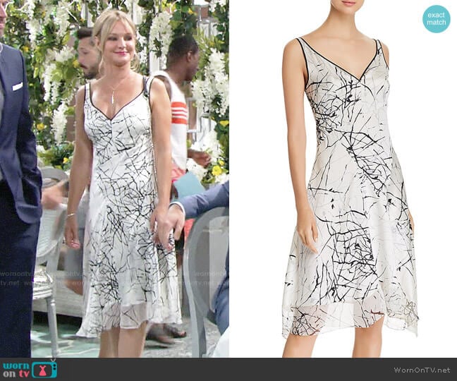 Elie Tahari Seldana Dress worn by Sharon Newman (Sharon Case) on The Young and the Restless