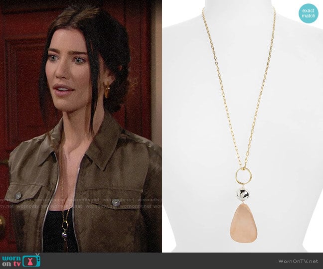 Elizabeth and James Tulum Pendant Necklace  worn by Steffy Forrester (Jacqueline MacInnes Wood) on The Bold and the Beautiful