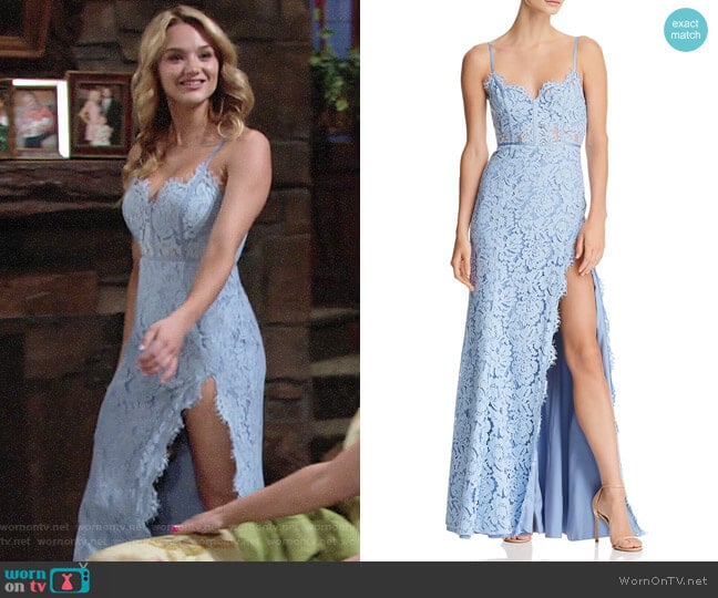 Fame and Partners The Kirsten Lace Bustier Gown worn by Summer Newman (Hunter King) on The Young and the Restless