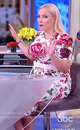 Meghan’s floral print top and midi skirt on The View