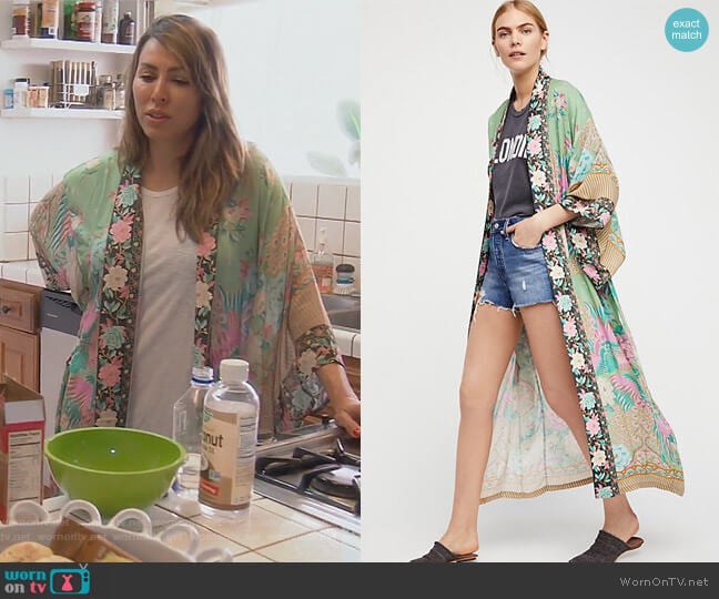 Cloud Dancer Maxi Kimono by Free People worn by Kelly Dodd on The Real Housewives of Orange County