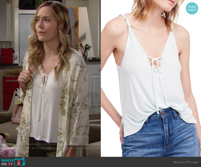 We the Free by Free People Scarlett Tank worn by Hope Logan (Annika Noelle) on The Bold and the Beautiful