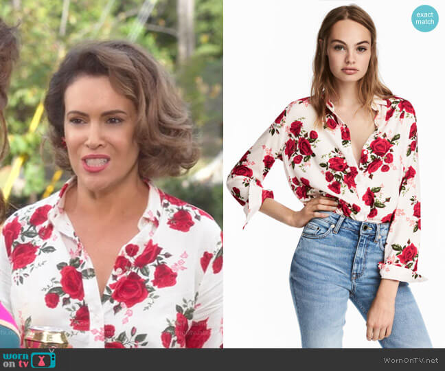 Viscose Shirt by H & M worn by Coralee Armstrong (Alyssa Milano) on Insatiable