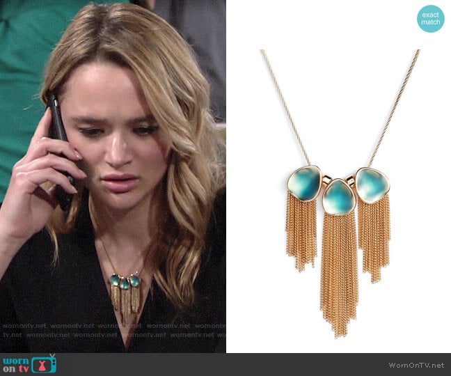 Halogen Painted Petal Fringe Necklace worn by Summer Newman (Hunter King) on The Young and the Restless