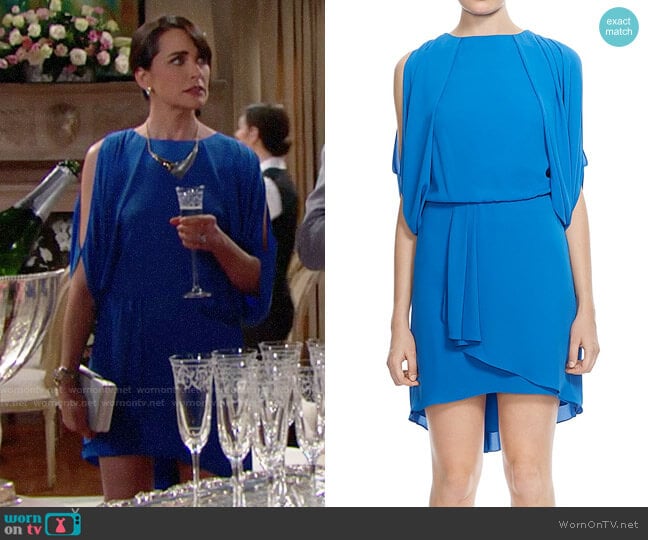 Halston Heritage Draped Cowl-Back Dress worn by Quinn Fuller (Rena Sofer) on The Bold and the Beautiful