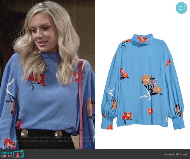 H&M Blouse with Stand Up Collar worn by Abby Newman (Melissa Ordway) on The Young and the Restless