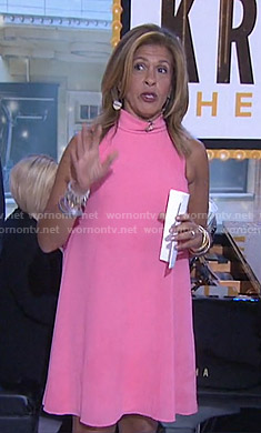 Hoda’s pink mock neck dress on Today