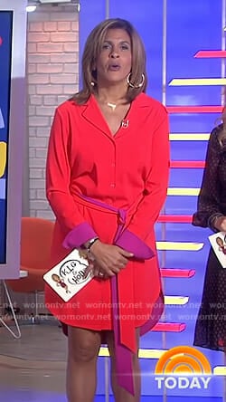 Hoda’s red contrast shirtdress on Today