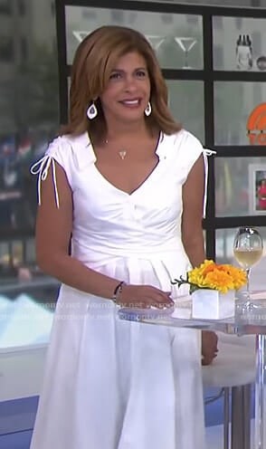 Hoda’s white wrap waist shirtdress on Today