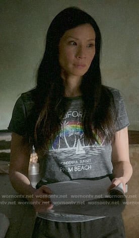 Joan's Palm Beach graphic tee on Elementary