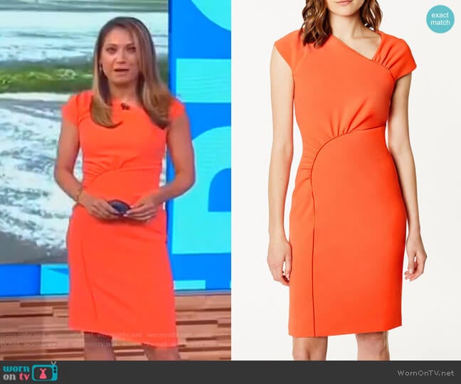 Gathered Dress by Karen Millen worn by Ginger Zee on Good Morning America