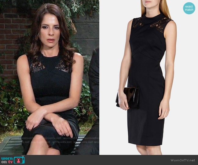 Karen Millen Lace Panelled Pencil Dress worn by Sam McCall (Kelly Monaco) on General Hospital