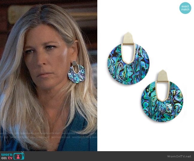 WornOnTV Carly’s large round marbled earrings on General Hospital