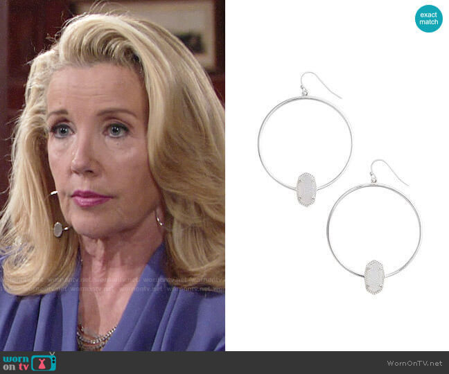 Kendra Scott Elora Hoops worn by Nikki Reed Newman (Melody Thomas-Scott) on The Young and the Restless