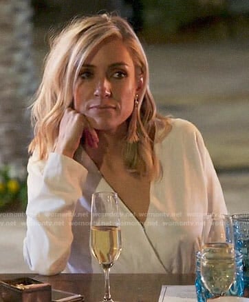 Kristin's white romper and pink fringe earrings on Very Cavallari