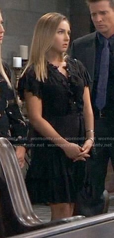 Kristina's black ruffled eyelet dress on General Hospital