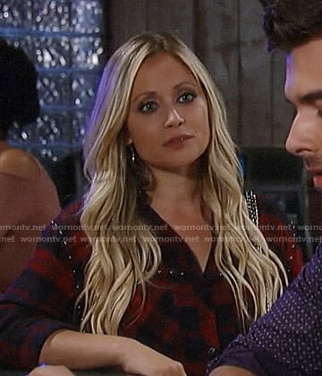 Lulu’s studded plaid shirt on General Hospital