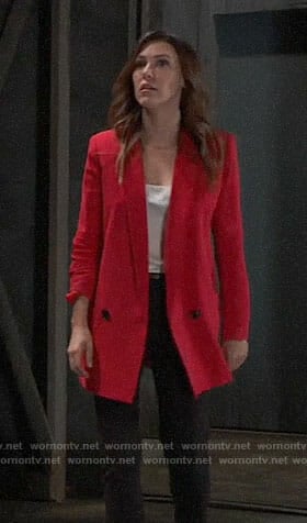 Margaux’s red double breasted blazer on General Hospital