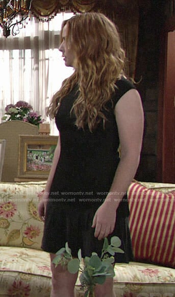 Mariah’s black drop waist dress on The Young and the Restless