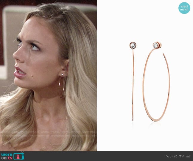 Michael Kors Modern Brilliance Hoop Earrings worn by Abby Newman (Melissa Ordway) on The Young and the Restless