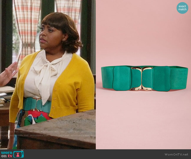 ModCloth Brake for Boldness Belt in Teal worn by Anne Flatch (Sherri Shepherd) on Trial and Error