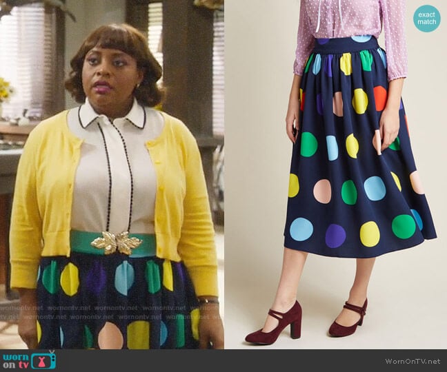 ModCloth Friends Over Pho Midi Skirt worn by Anne Flatch (Sherri Shepherd) on Trial and Error