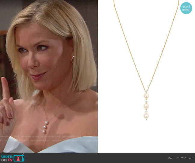 Nadri Lanai Lariat Necklace worn by Brooke Logan (Katherine Kelly Lang) on The Bold and the Beautiful