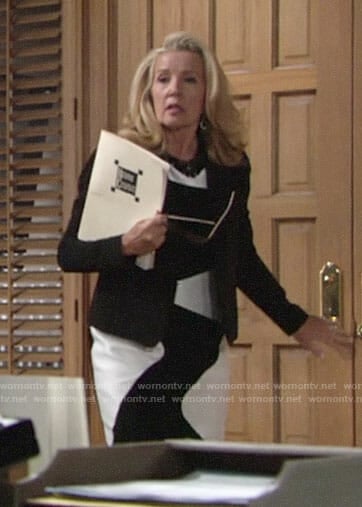 Nikki’s black and white wavy dress on The Young and the Restless