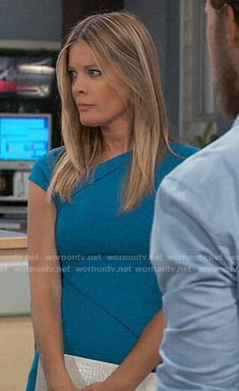 Nina’s blue capped sleeve dress on General Hospital