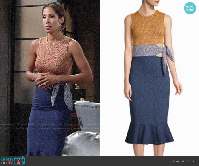 Opening Ceremony Tie Waist Lotus Dress worn by Lily Winters (Christel Khalil) on The Young and the Restless