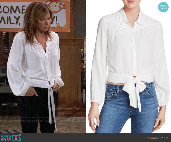 Paige Damaris Tie-Front Blouse worn by Alexis Davis (Nancy Lee Grahn) on General Hospital