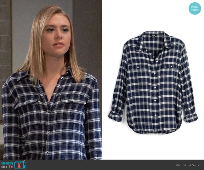 Paige Trudy Shirt worn by Kiki Jerome (Hayley Erin) on General Hospital