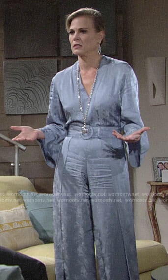 Phyllis’s blue jumpsuit on The Young and the Restless