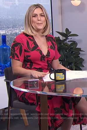 Carissa’s pink floral wrap dress on E! News Daily Pop