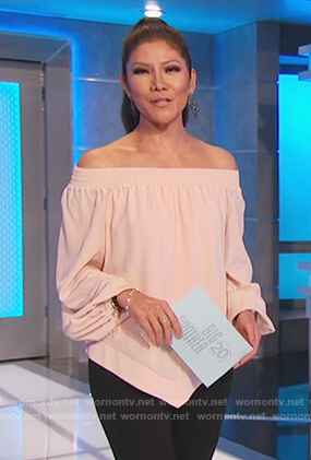 Julie's pink off shoulder top on Big Brother