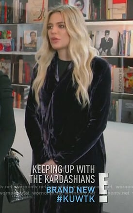 Khloe’s purple velvet coat on Keeping Up with the Kardashians