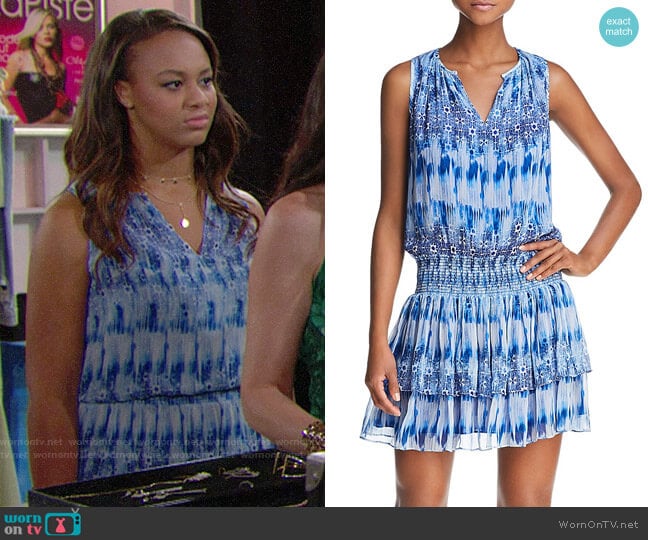 Ramy Brook Jordana Blouson Dress worn by Emma Barber (Nia Sioux) on The Bold and the Beautiful