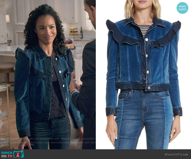 WornOnTV: Magnolia’s ruffle denim jacket on Insatiable | Erinn ...